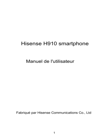 Manuel du propriétaire | Hisense H910 Manuel utilisateur | Fixfr