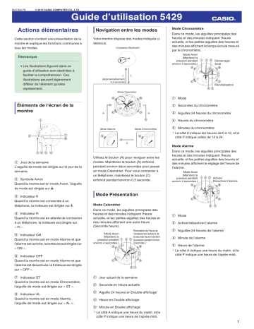 Casio 5429 Mode d'emploi | Fixfr