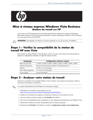 Manuel du propriétaire | HP XW4300 WORKSTATION Manuel utilisateur | Fixfr