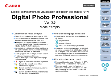 Manuel du propriétaire | Canon DIGITAL PHOTO PROFESSIONAL VERSION 3.6 Manuel utilisateur | Fixfr