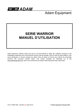 Adam Equipment WARRIOR Washdown Scale Manuel utilisateur