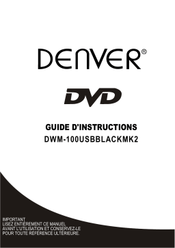 Denver DWM-100USBBLACKMK3 Wall mountable DVD player Manuel utilisateur