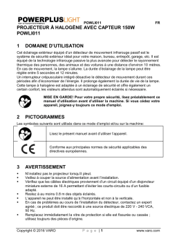 Powerplus POWLI011 - HALOGEN FLOODLIGHT Manuel utilisateur