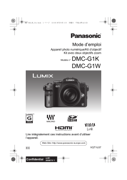 Panasonic DMC G1W Mode d'emploi