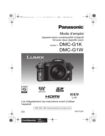 DMC G1K | Panasonic DMC G1W Mode d'emploi | Fixfr