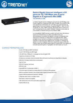 Trendnet TEG-424WS 24-Port 10/100 Mbps Web Smart Switch Fiche technique