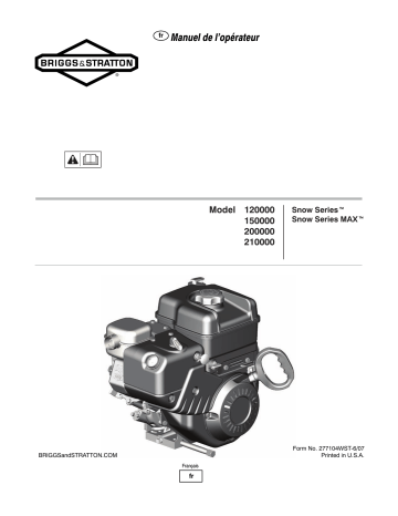 Manuel du propriétaire | Briggs & Stratton 210000 Manuel utilisateur | Fixfr