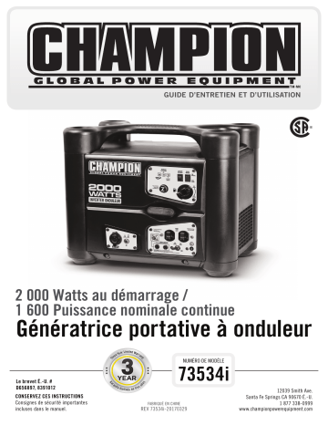 Champion Power Equipment 73534 Manuel utilisateur | Fixfr