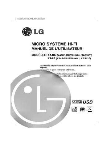 LG XA102-D0U Manuel du propriétaire | Fixfr