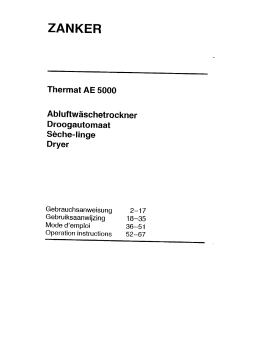 ZANKER THAE5000 Manuel utilisateur