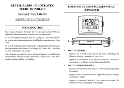 Oregon Scientific RÉVEIL HEURE MONDIALE Manuel utilisateur