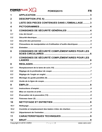 Manuel du propriétaire | Powerplus pow xq 5315 Manuel utilisateur | Fixfr