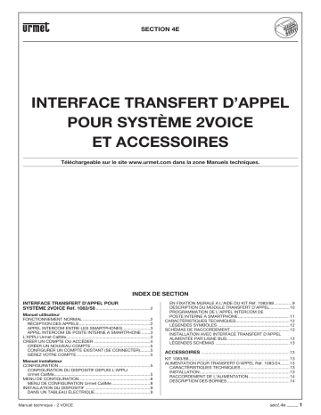 urmet domus MT124-030 F - Système 2VOICE Manuel utilisateur | Fixfr