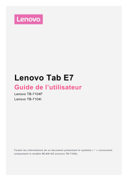 Lenovo Tab E7 Manuel utilisateur