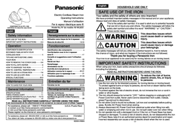 Panasonic NI-WL600 Iron User Manual | Fixfr