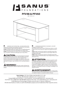 Sanus PFV48 Three-shelf Widescreen Lowboy Fits AV components and 32" – 55" TVs Guide d'installation