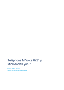 Mitel 6721 Lync Phone Manuel utilisateur