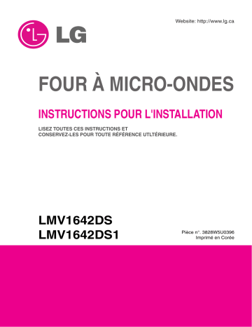 LG MV-1644ATL Guide d'installation | Fixfr
