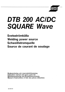 ESAB DTB 200 AC/DC Square wave Manuel utilisateur