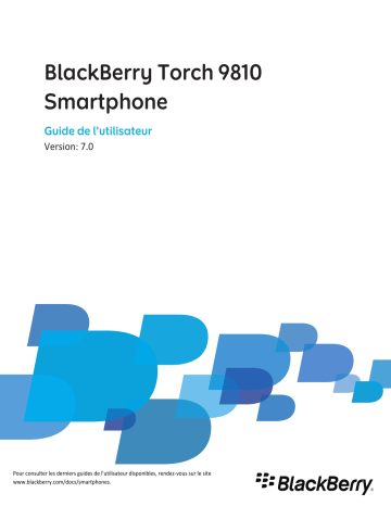 Manuel du propriétaire | Blackberry TCH 9810 Manuel utilisateur | Fixfr