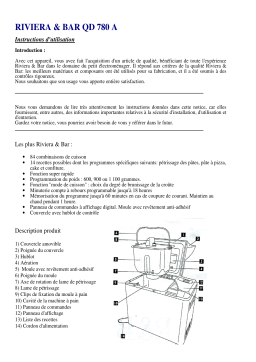 RIVIERA & BAR QD 780 A Manuel utilisateur