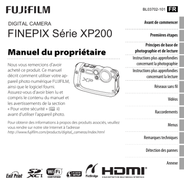 Fujifilm FinePix XP200 Manuel utilisateur | Fixfr