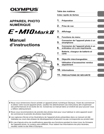 Manuel du propriétaire | Olympus OM-D E-M10 MARK II Manuel utilisateur | Fixfr