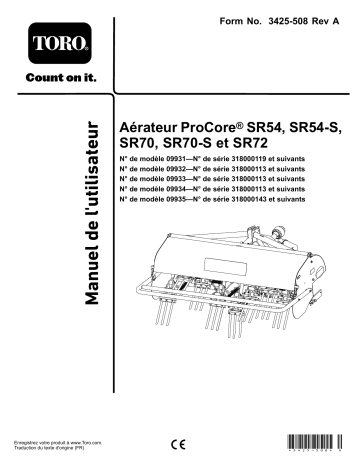 Toro ProCore SR54 Aerator Manuel utilisateur | Fixfr