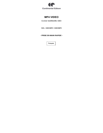 Manuel du propriétaire | CONTINENTAL EDISON CEBV8MP4 Lecteur Mp3 Manuel utilisateur | Fixfr