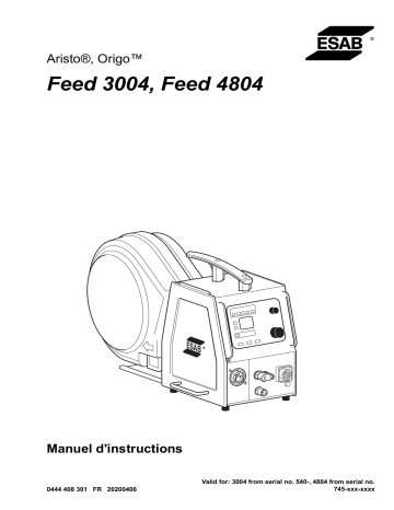 Feed 3004 | ESAB Feed 4804 Manuel utilisateur | Fixfr