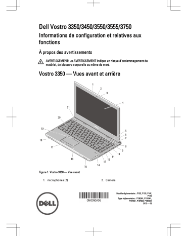 Dell Vostro 3550 laptop Guide de démarrage rapide | Fixfr