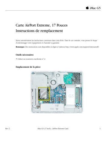 Manuel du propriétaire | Apple IMAC G5 17-INCH Manuel utilisateur | Fixfr