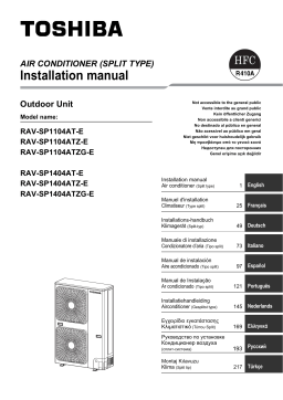 Toshiba RAV-SP1400AT-E Manuel utilisateur