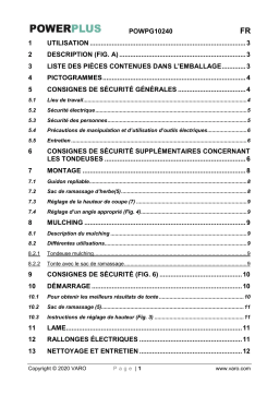 Powerplus POWPG10240 Manuel utilisateur