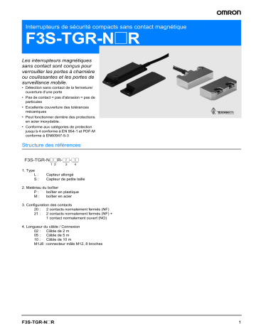 Manuel du propriétaire | Omron F3S-TGR-N R Manuel utilisateur | Fixfr