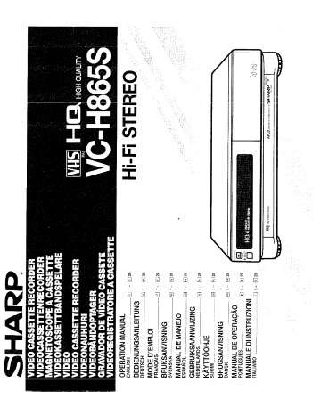 Manuel du propriétaire | Sharp VC-H865S Manuel utilisateur | Fixfr