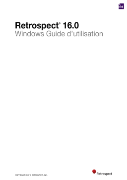 Retrospect pour Windows 16.0 Manuel utilisateur