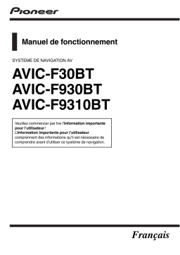 Pioneer AVIC-F9310BT Manuel utilisateur