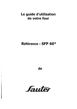 sauter SFP60HF1 Manuel utilisateur