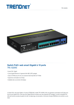 Trendnet TPE-1020WS 10-Port Gigabit Web Smart PoE+ Switch Fiche technique