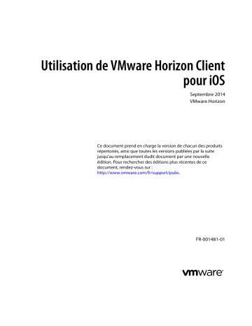 VMware Horizon Client pour iOS Manuel utilisateur | Fixfr