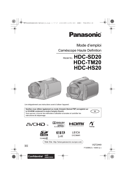 Panasonic HDC-SD20 Manuel utilisateur