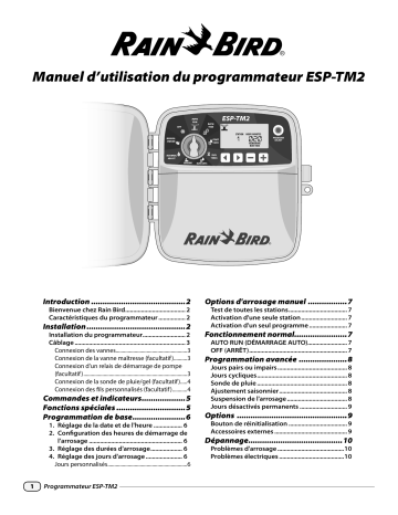 Rain Bird ESP-TM2 Series Controller Manuel du propriétaire | Fixfr
