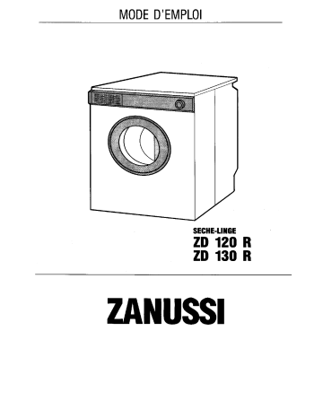 Zanussi ZD120R Manuel utilisateur | Fixfr