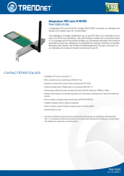 Trendnet TEW-703PI N150 Wireless PCI Adapter Fiche technique