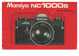 Mamiya NC1000 S Manuel utilisateur