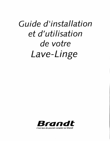 Manuel du propriétaire | Brandt WTM0932F Manuel utilisateur | Fixfr