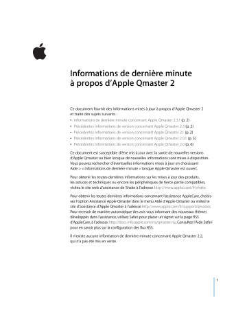 Manuel du propriétaire | Apple Qmaster 2 Manuel utilisateur | Fixfr