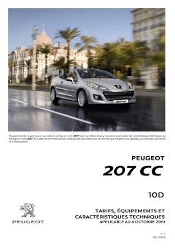 Peugeot 207 CC Manuel utilisateur