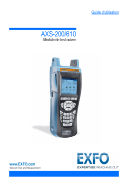 EXFO AXS-200\610 Copper Test Module Mode d'emploi
